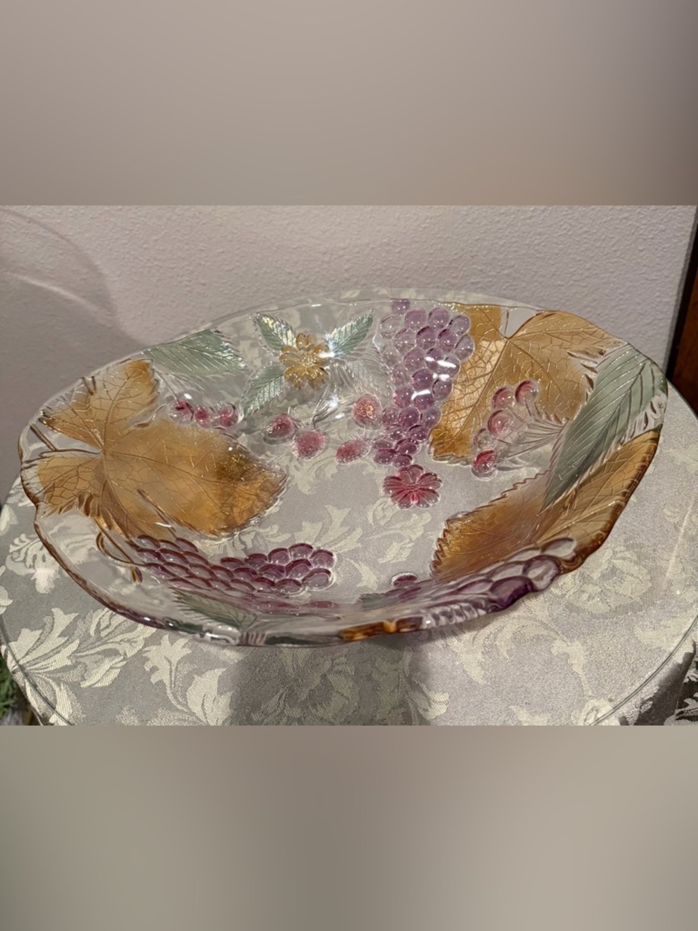 Vintage Mikasa Chablis Glass Fruit Bowl